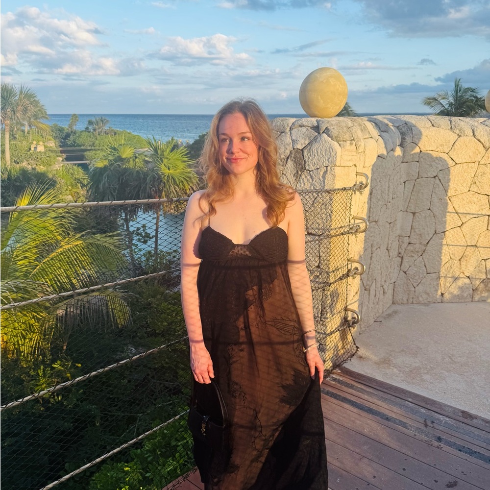 FARM Rio Black Sheer Maxi Dress with Spaghetti Straps - Picture 5 of 5